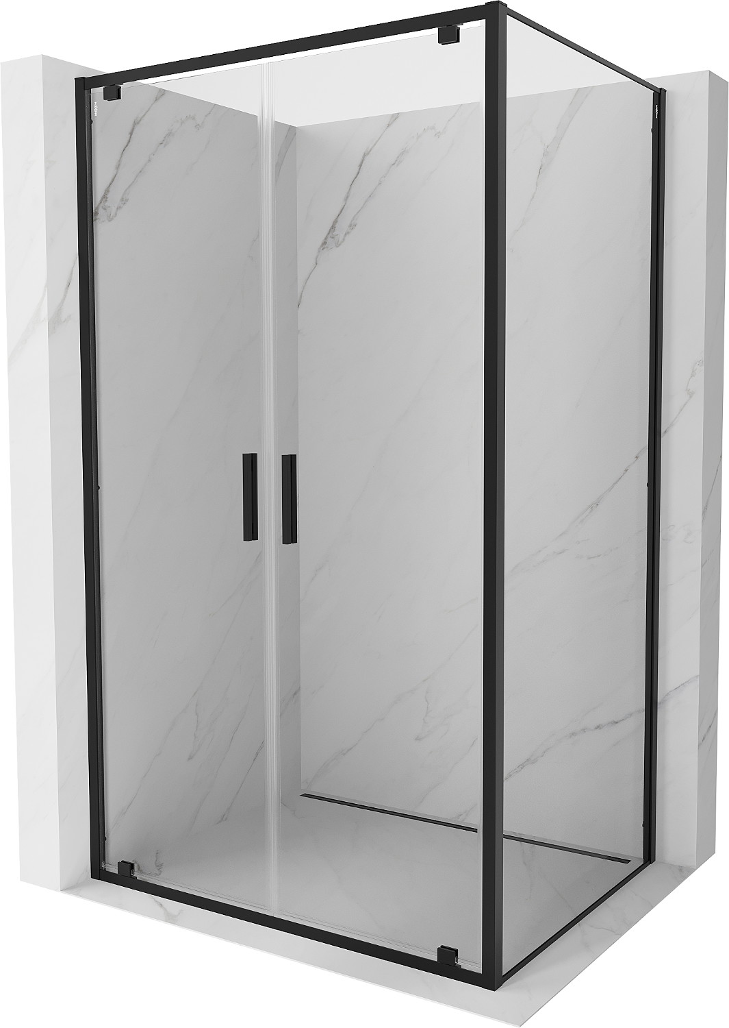 Mexen Exo kabina prysznicowa uchylna 100 x 90 cm, transparent, czarna - 8182-100-090-70-00
